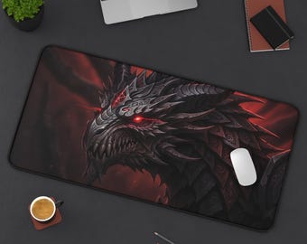 Gothic Dragon Desk Mat XL - Medieval Decor Gaming Mousepad