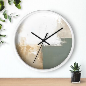 Abstract Shape Wall Clock, Pastel Brush Stroke Wall Art, Boutique Wall Decor