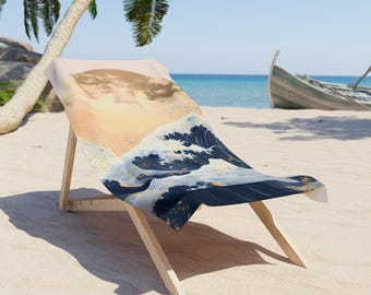 Beach Towel Vibrant Ocean Wave Design Coastal Print Summer Beach & Pool Accessory Gift for Beach Lovers