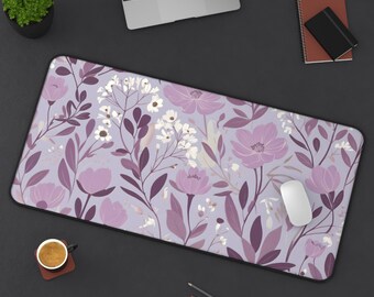 Lavender Desk Mat | Pastel Purple Mouse Pad | Boho Cottagecore XXL Gaming