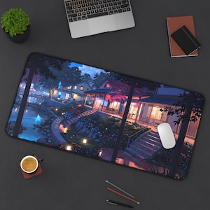 Anime Desk Mat Large Mousepad Gamer Deskmat Trading Card Mat Cute Gift for Her, Extra Large Anime Mouse Pad, Japanese Desk Mat, Anime Gaming
