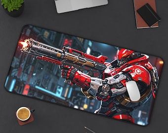 Futuristische Schreibtischmatte - Großes Mousepad, FPS Gamer Geschenk, Gaming Accessoire, Schreibtisch Dekoration, Büro Esports Geschenk