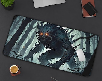 Decoración de escritorio de criatura gótica, tapete de escritorio de terror, tapete de ratón espeluznante, tapete de escritorio aterrador, tapete de ratón de terror, tapete de ratón extragrande,