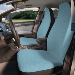 Floral Blue Car Seat Covers, Floral Pattern Interior Decor, Universal Fit Seat Protectors, Car Accessories for Road Trips,Gift for Car Lover