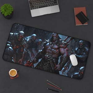 Orc Horde Mousepad XXL Gaming Mousepad Extended Non Slip Neoprene Desk Mat for RPG Gamer and Work From Home Setup