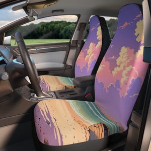 Car Seat Covers Anime Style, Truck Seat Protector with Cute Cartoon Design, Gift for Daughter, Car Interior Decor Accessories
