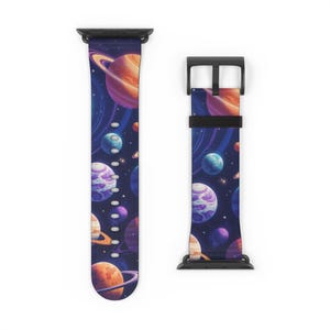 Cosmic Galaxy Watch Band, Planetary Space Strap, Astronaut Gift, Astronomy Lover Accessory, Sci-Fi Watch Band, Universe Design