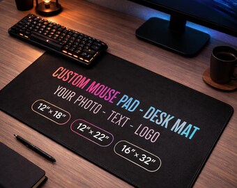 Tapis de bureau personnalisé, tapis de souris personnalisé, tapis de jeu