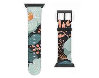Uhrenarmband Floral - Boho Style Apple Watch Blumen Uhrenarmband, trendiges Accessoire, Geschenk für Sie, verstellbares Sportarmband, Sommer Vibes