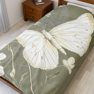 Schmetterlingsblüte Samt-Plüschdecke - Gemütliches Dekor, Geschenk für Naturliebhaber, Wohnkomfort, weicher Überwurf, Schmetterlingsliebhaber Decke