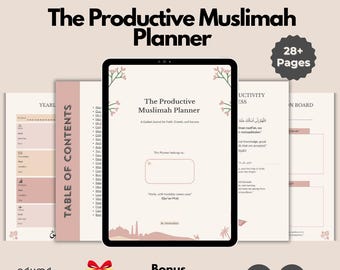 Muslimah Digital Planner | Islamic Planner & Dua Journal | Undated iPad Planner | Faith-Based Productivity Planner for Intentional Living