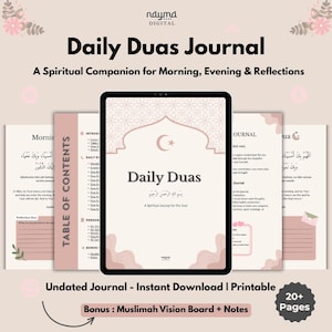 Daily Duas Journal | Islamic Prayer Journal for Muslim Women | Reflection Planner (GoodNotes, Printable PDF)