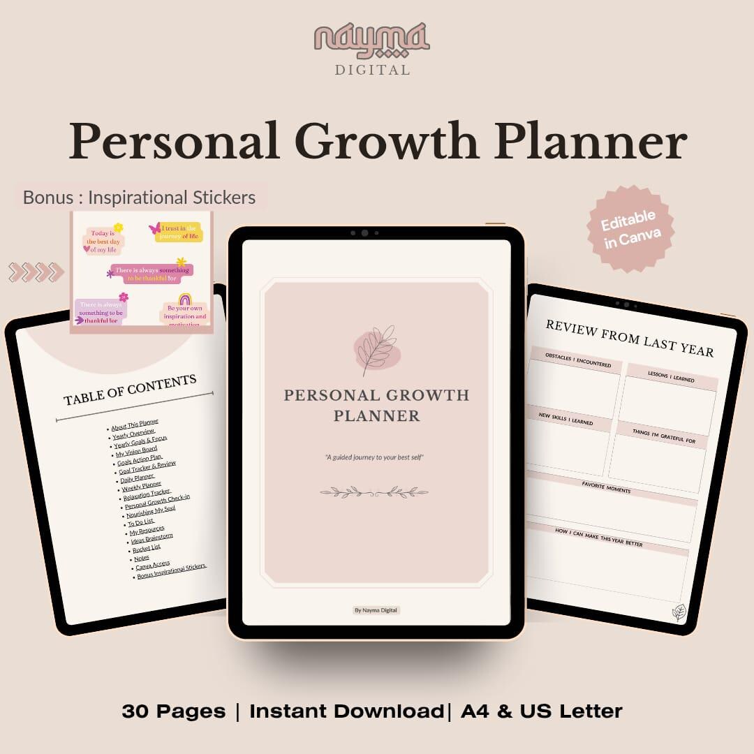 Personal Growth Planner PDF • Daily & Weekly Self Care Journal ...