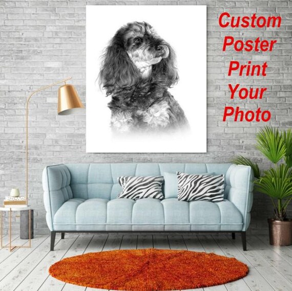 Personalised Pet Portrait From Photo Canvas Pet Portrait Etsy