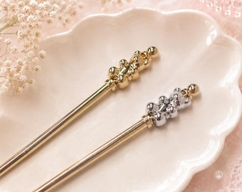 Teddybeer haarspeld | Gouden Japanse Kanzashi haarspeld | Cadeau voor haar