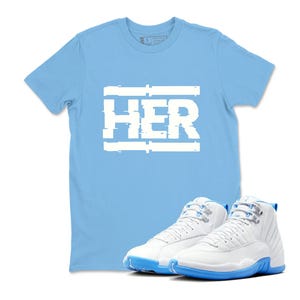 Shirt To Match AJ 12 Melo Sneaker Matching Tee, 12 Melo White University Blue Emoji T Shirt Match, Sneaker Shirt.