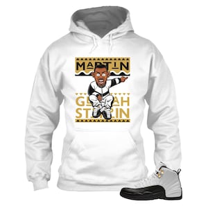 white and gold jordan sweatshirt