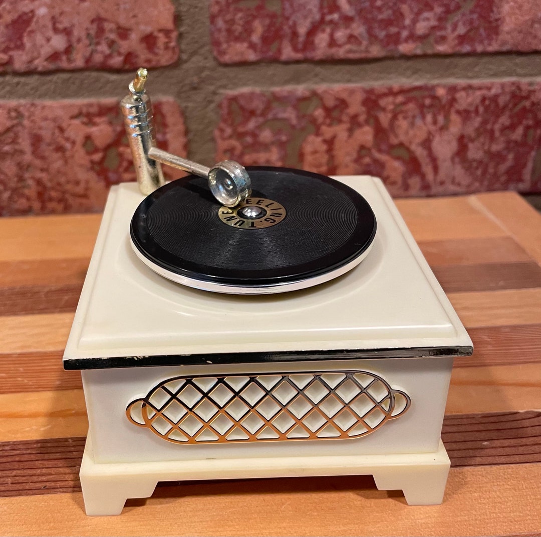 Vintage Miniature Record Player Music Box feelings Etsy