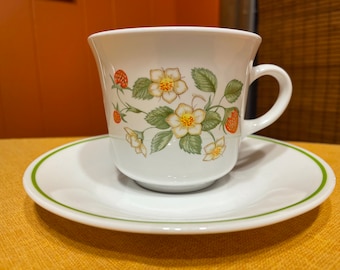 Corelle Original "Strawberry Sundae" Cup and Saucer Set - FREE SHIPPING