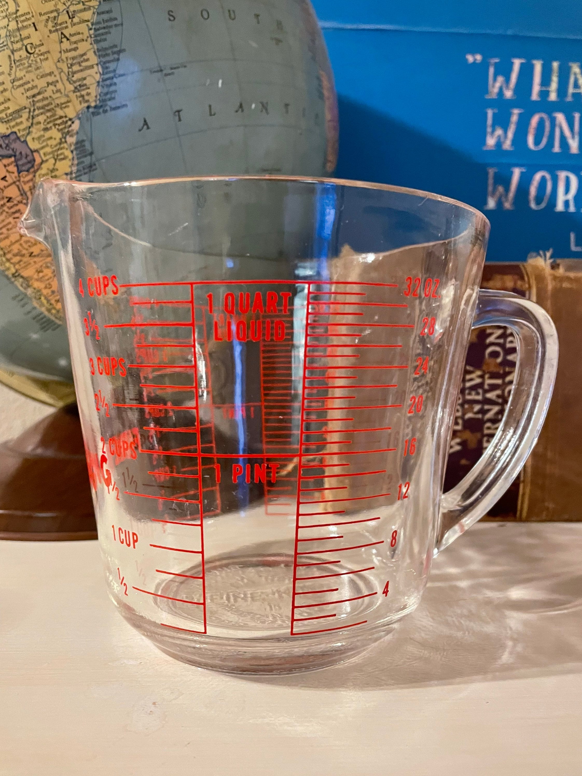 Vintage One Quart Fire King Measuring Cup. 