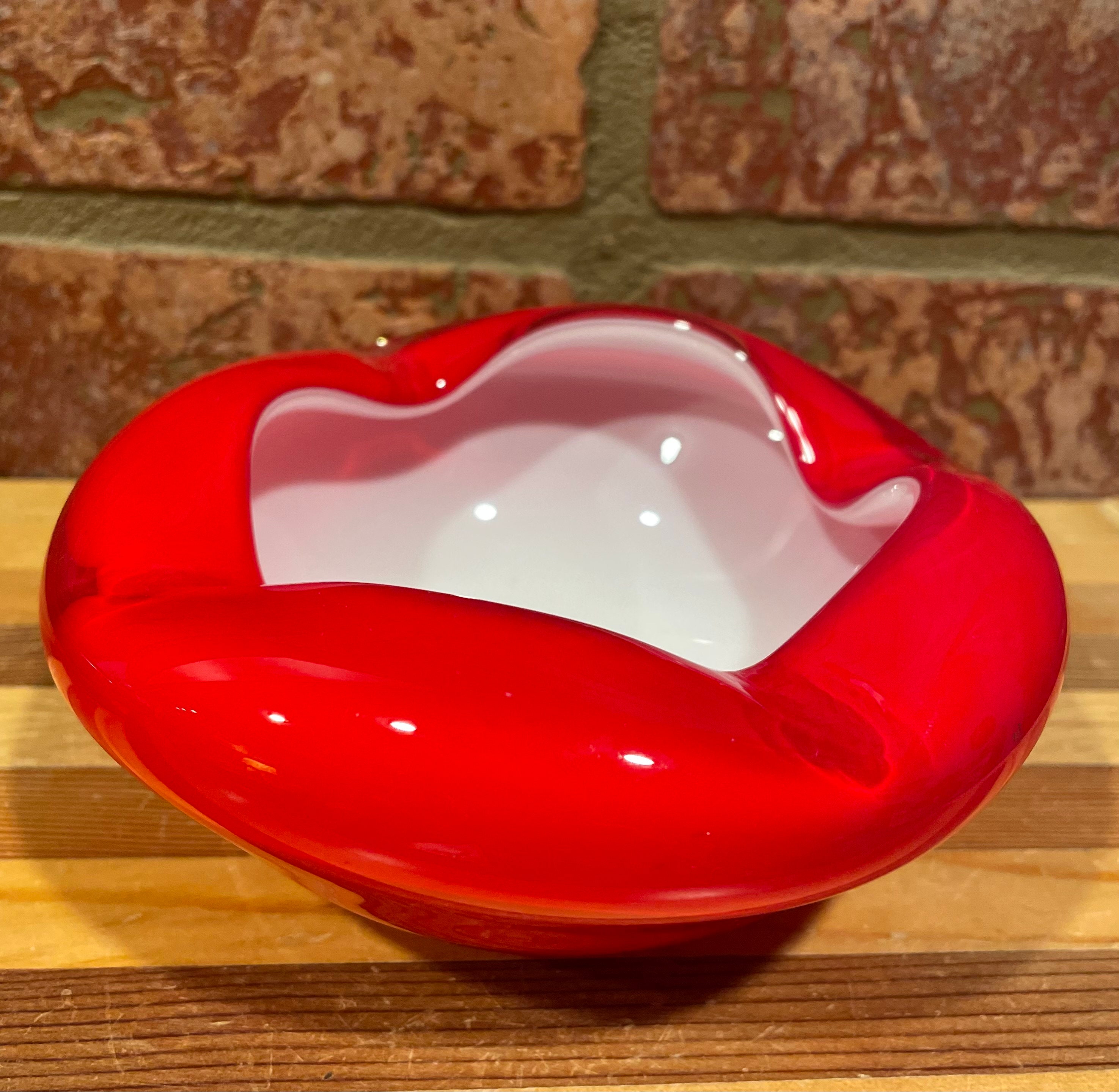 Murano Style Cased Glass Ashtray MCM - FREE SHIPPING