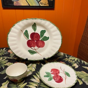 Vintage Blue Ridge Southern Potteries Handpainted Apple Dishes
