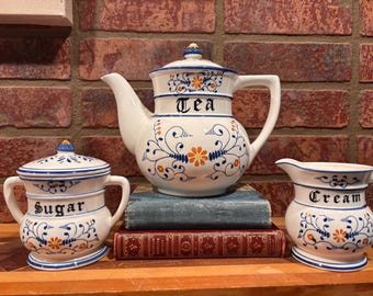 Heritage By Royal Sealy Teapot, Creamer, Sugar Bowl - FREE SHIPPING
