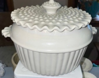 Small Vintage Hobnail Casserole with Lid