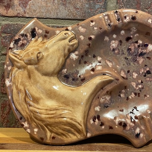Large Vintage Holland Mold Horsehead Western Ashtray