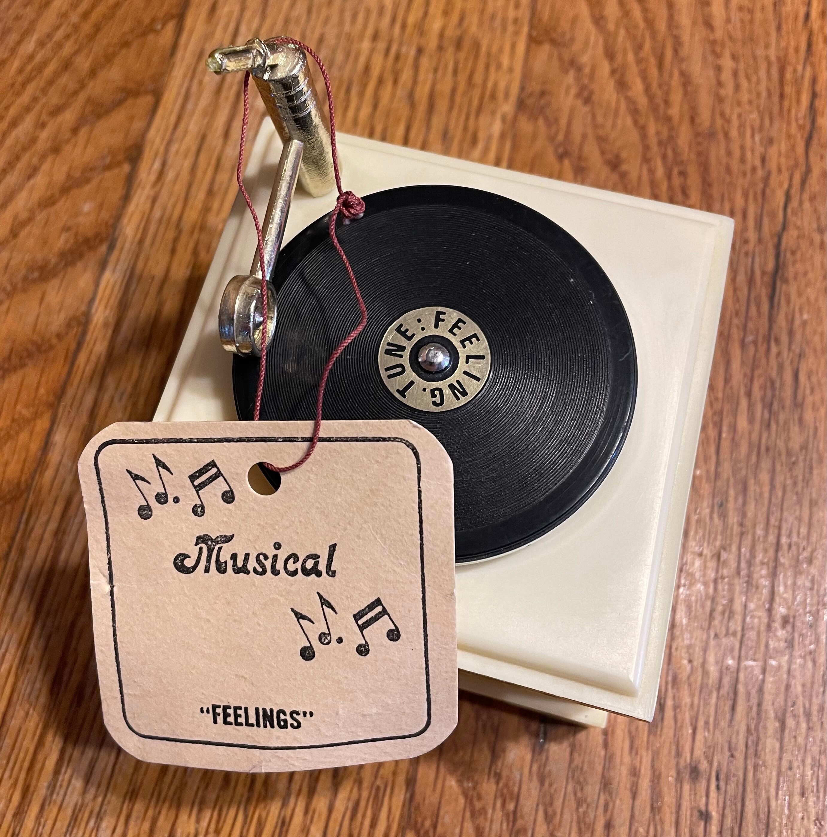Vintage Miniature Record Player Music Box feelings Etsy