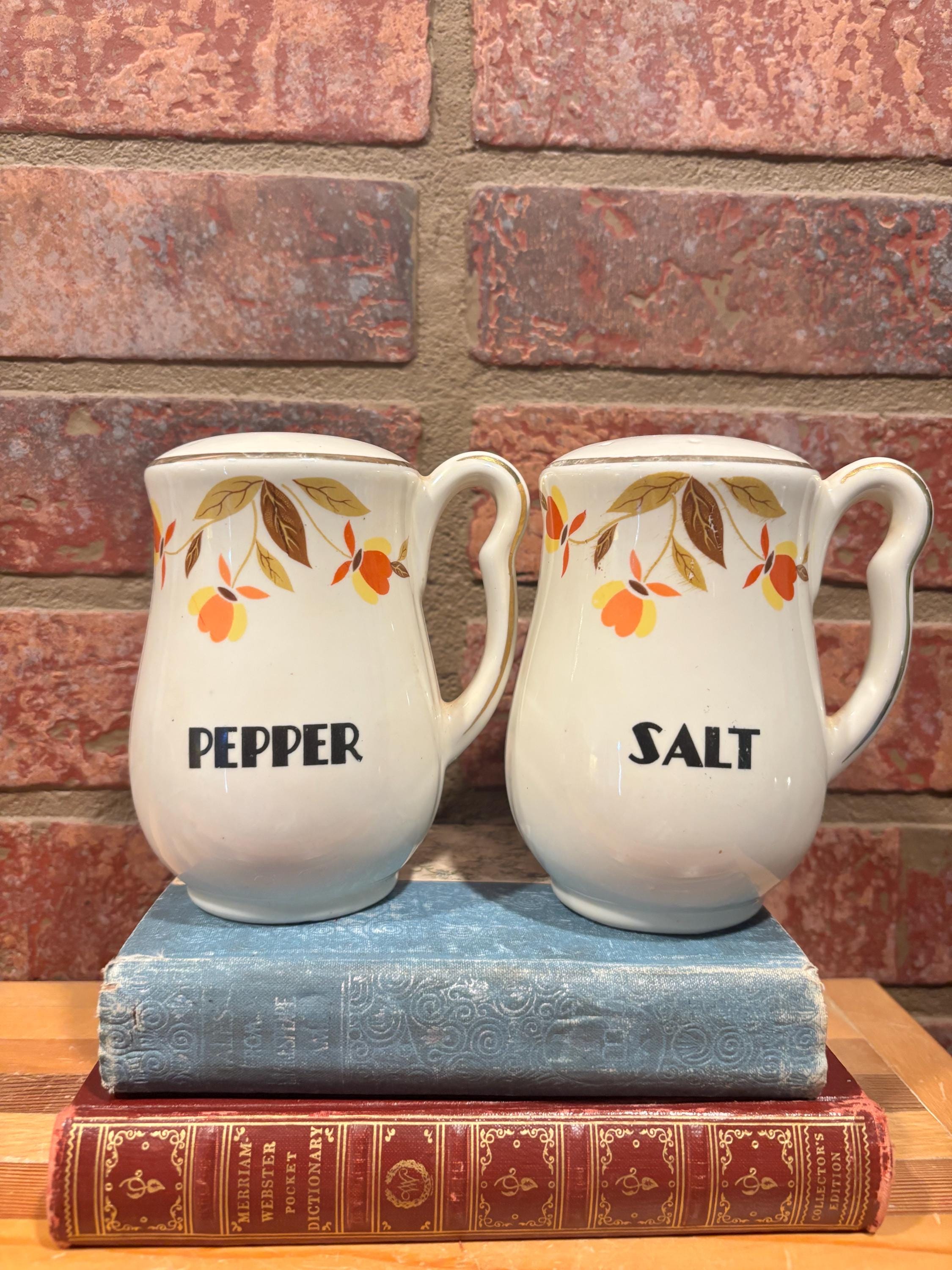Vintage Hall's China Jewel Tea Autumn Leaf Salt & Pepper Shakers