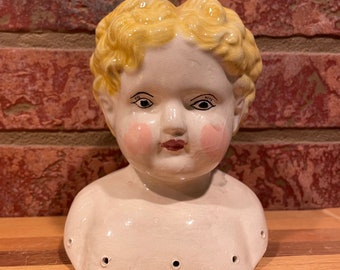 Vintage Ceramic Doll Head