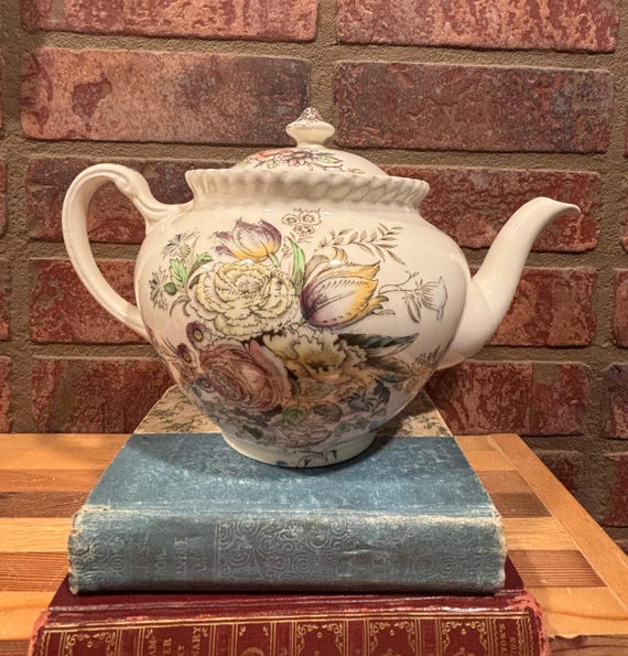 Vintage Johnson Brothers Garden Bouquet Teapot - Repaired