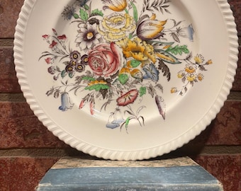 Vintage Johnson Brothers Windsor Ware Garden Bouquet Handled Cake