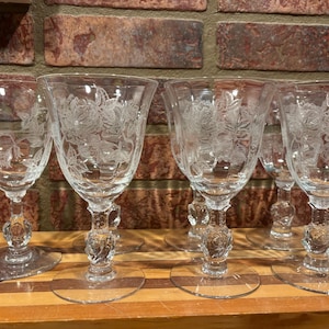 Seven Heisey Rose Water/Wine Goblets - FREE SHIPPING