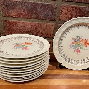 Vintage Taylor Smith Taylor Floral Dessert/Bread Plates - FREE SHIPPING