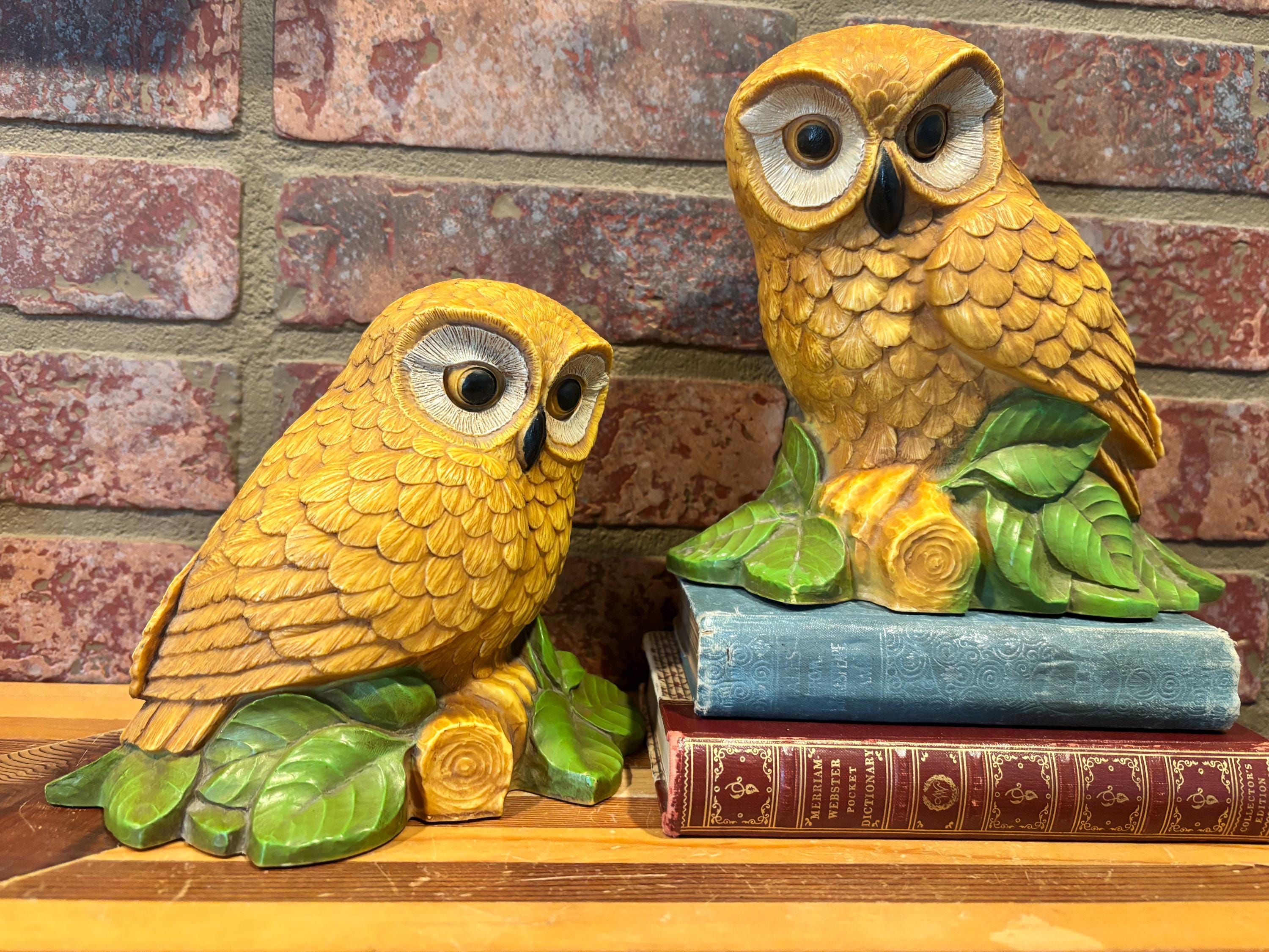 Vintage Owl Figurines MCM Resin Set of Two - FREE SHIPPING - Etsy