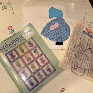 Vintage Quilting Book, Patterns, Blocks: Sunbonnet Sue Visits Quilt in a Day by Eleanor Burns.