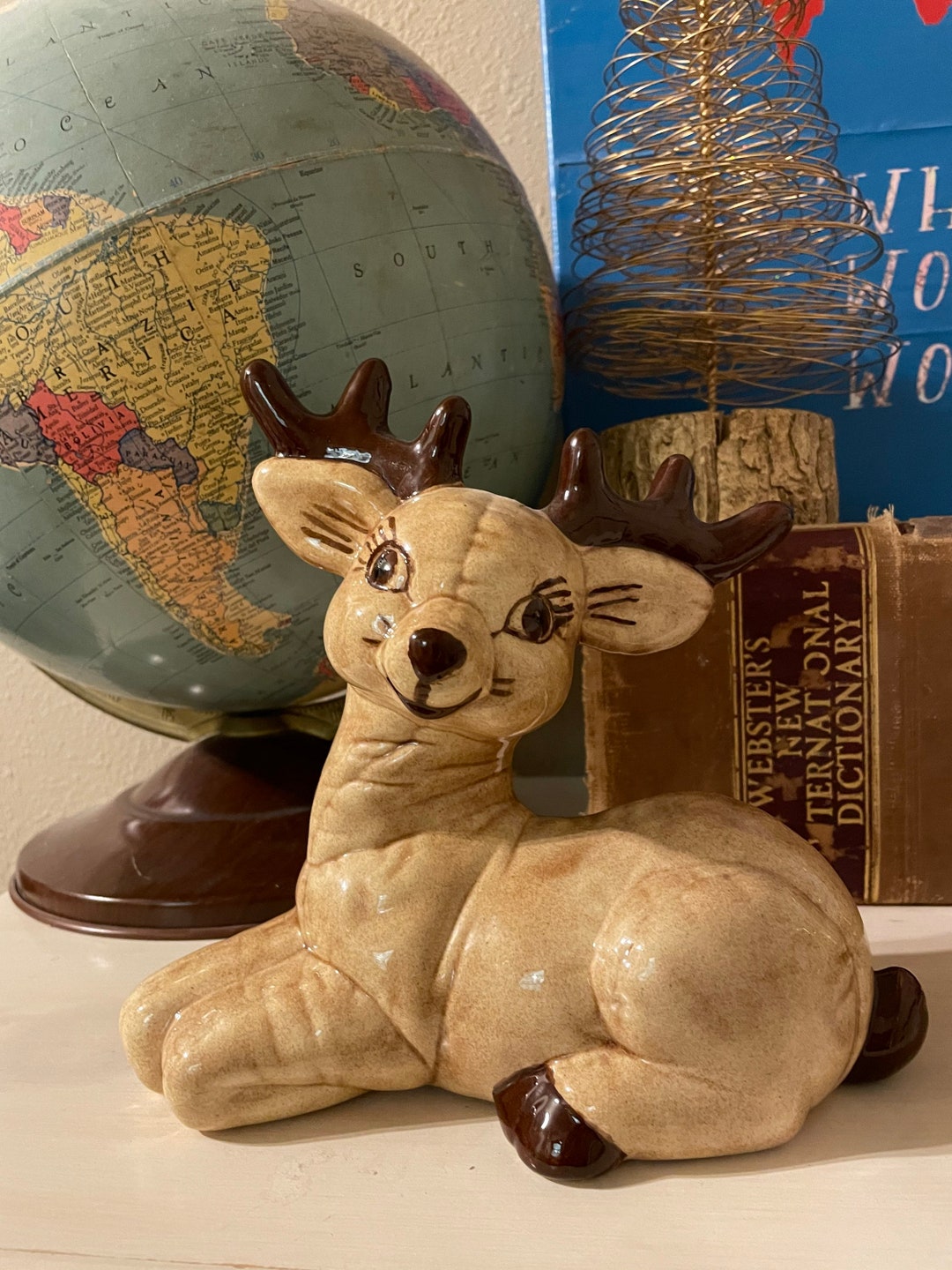 Vintage Handpainted Kimple Mold Deer 7 1/2 Tall Etsy