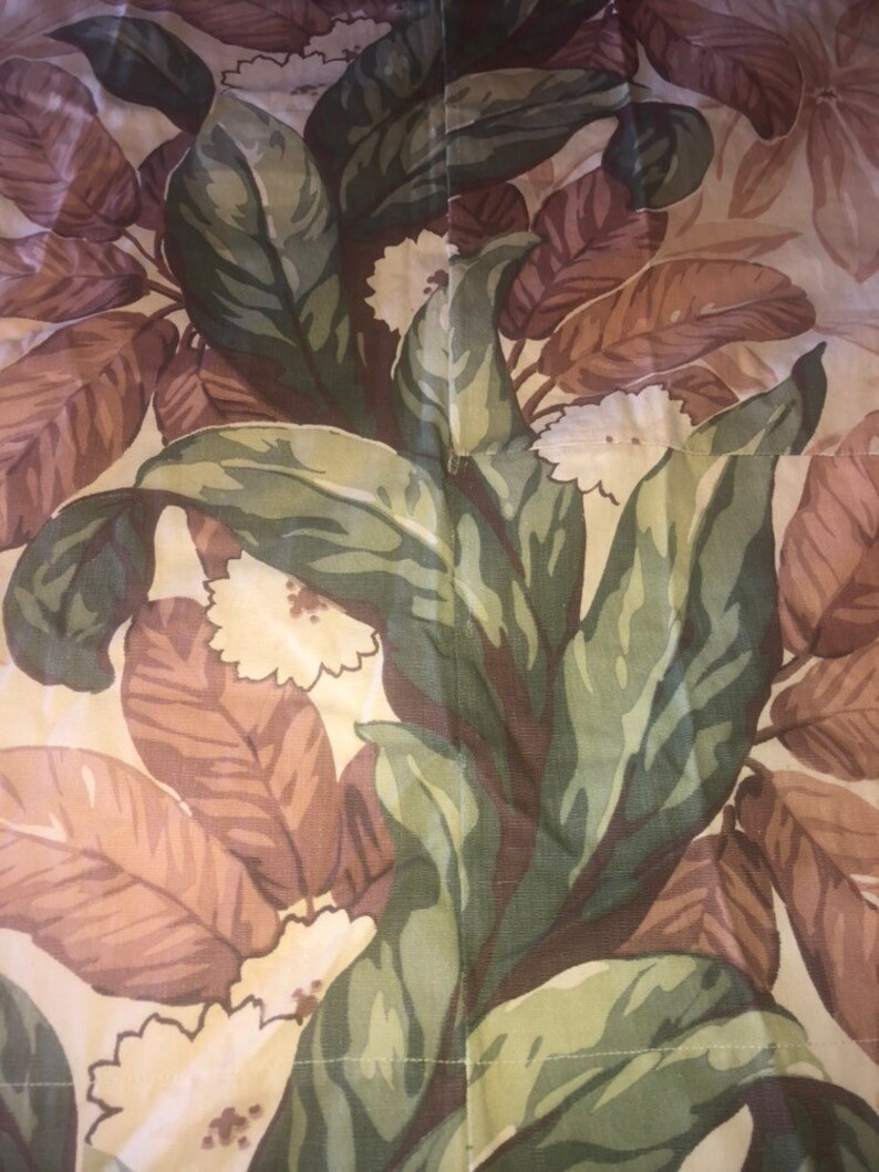 Two Vintage Barkcloth Drapery Panels Etsy