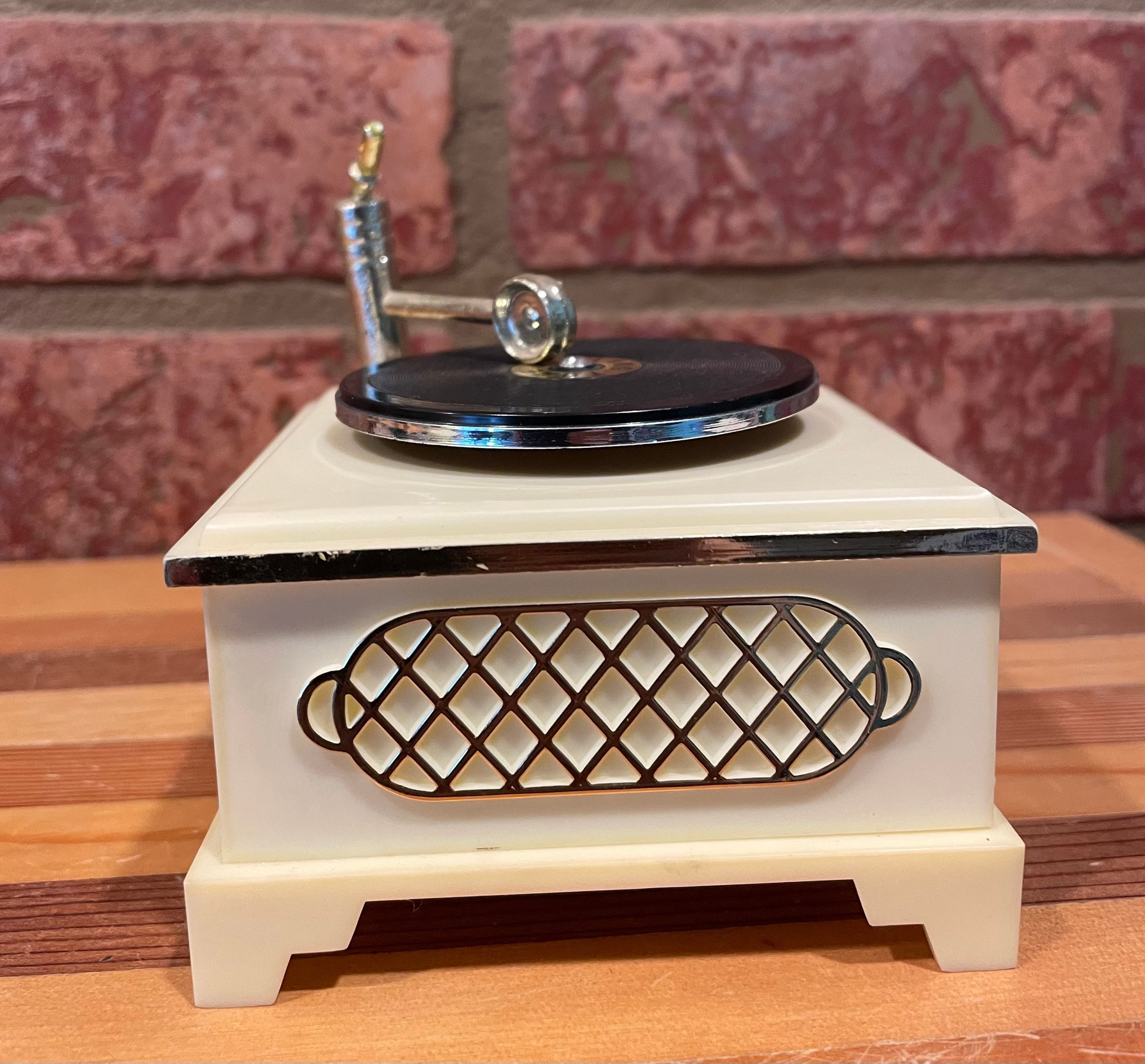 Vintage Miniature Record Player Music Box feelings Etsy