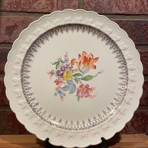 Vintage Taylor Smith Taylor Floral Dinner Plates - FREE SHIPPING