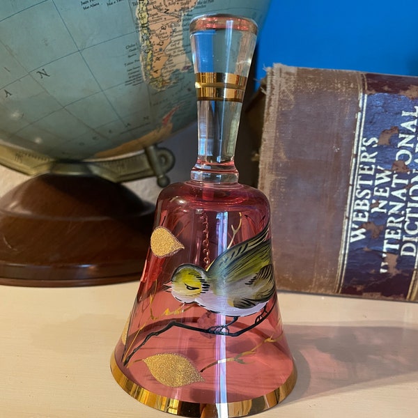 Vintage Hand-Painted Glass Bell