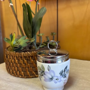 Vintage Royal Worcester Egg Coddler: Floral Design, Made in England - FREE SHIPPING