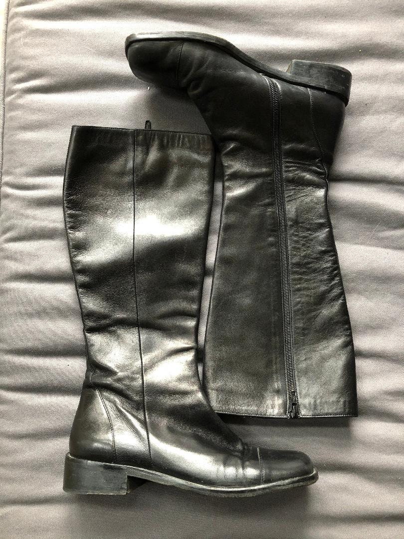 Black Leather Italian Boot | Etsy