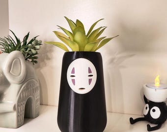 Studio Ghibli vase, flower pot, no face ghibli, original gift, art, vase, decorative vase, kodama