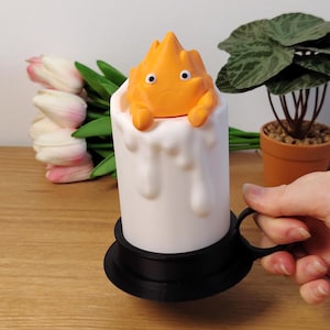Studio Ghibli lamp, calcifer ghibli lamp, original gift, art, candle, Howls Moving Castle, Howls Moving Castle, Spirited Away, Soot Sprite