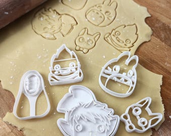 Set van 5 Ghibli koekjesvormpjes (Totoro, Ponio, Kiki, Calcifer, No Face)