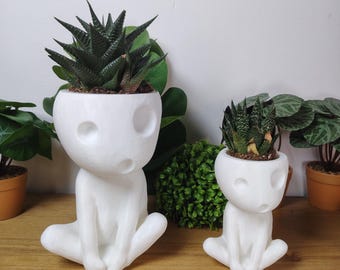 Witte Kodama vaas, Ghibli, Spirited Away, Totoro, Studio Ghibli, Princess Mononoke, Miyazaki, bloempot, boomgeest