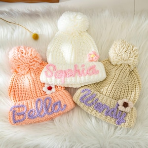 Personalized Baby Beanie,Embroidered Newborn Beanie,Kids Name Hat,Knit Name Beanie,Baby Shower Gift,Baby Boy Girl Gift,Coming Home Outfit